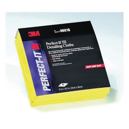 3M 3M Perfect-It Detailing Cloths - Yellow, 6PK 7100032033